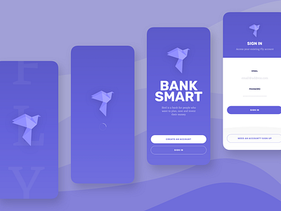 Banking UI Kit - Concept IV app banking branding design fintech ios iphone log in minimal onboarding product simple splash ui ux