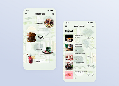 DailyUI 043 Food/Drink Menu daily 100 challenge dailyui043 dailyui43 dailyuichallenge drink menu fooddrink menu foodmenu menu menu design mobile mobile app mobile design