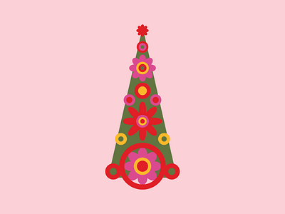 Groovy Holiday Tree Illustration, 2019 1960 drawing groovy illustration illustrations mod psychadellic trippy vector