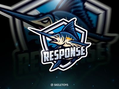 RESPONSE TEAM cartoon character design esport esportlogo fish fish logo illustration logo mascot mascot character mascot logo sailfish