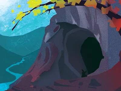 Gone Caving - Cave Entrance adventure cave caves caving digital illustration exploration illustration photoshop wacom intuos