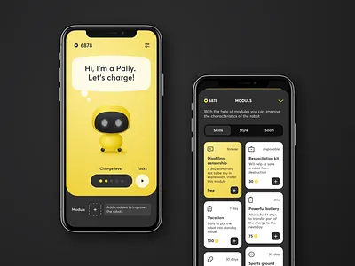 Pally App activity fitness gamification health ios mobile app pally pedometer robot step tracker uxui walking