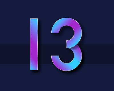 thir13en 13 adobe illustrator custom font custom type font fontface geometric gradients illustrator illustrator cc lucky 13 numbers texture thirteen type type art type design typeface typography vector