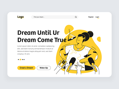 Above the fold web above the fold dream user experience user interface web app web design website yellow yellow logo yusuf matra