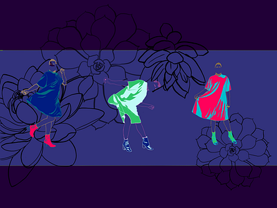 Indigo Walk colours design digital art florals procreate