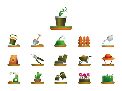 Gardening Icons design dribbble flaticon freepik garden icon icon bundle icon set illustration logo plant ui ux vector