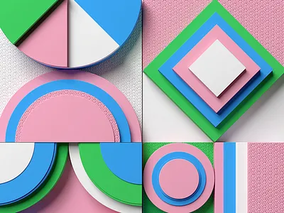 Morning shape warm up 3d c4d color redshift shapes