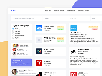 Job Application Process Dashboard app application clean dashboard design employee employment interface job job application job listing job search minimal page portfolio resume ui ux web website