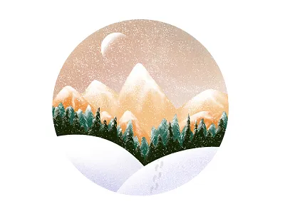 Winter Illustration art design digital illustration drawing illustration illustration art illustration design illustrator ipad mountains procreate procreate app snow trees winterillustration