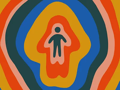 From the center of a tractor beam color illustration minimal. alien tractor beam