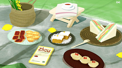 picnic illustration painting picnic