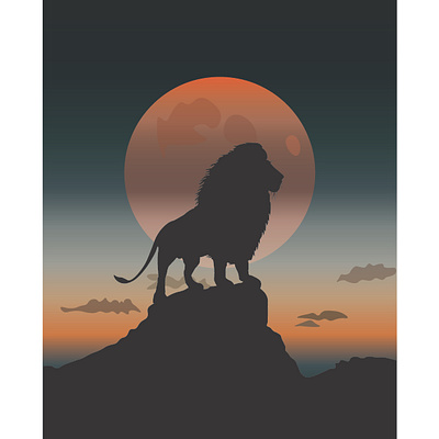 lion king art cartoon design disney gradient color graphicdesign illustration lion lion king pantone shapes sunset