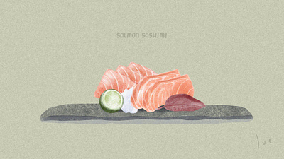 salmon sashimi illustration