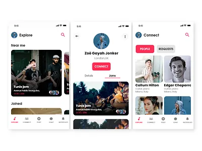Musican social media app design version 3 animation app branding design flat identity minimal ui vector website