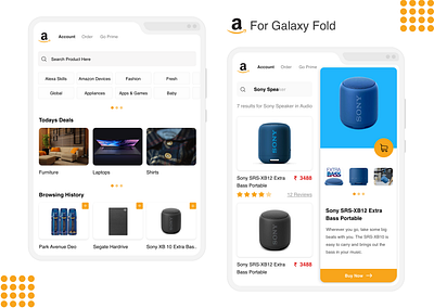 Amazon App for Galaxy Fold app brand clean design simple ui uidesign ux