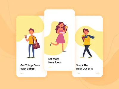 Food Onboarding UI android app coffee design donut drink fast food food illustration ios minimal onboarding pagination ui user inteface vector
