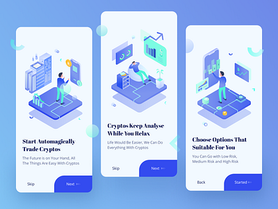 Bitcoin Apps On-Boarding Exploration analytics app bitcoin coin crypto crypto exchange cryptocurrency design finance financial illustration mobile app mobile design onboarding onboarding illustration onboarding ui screen statistic ui vector