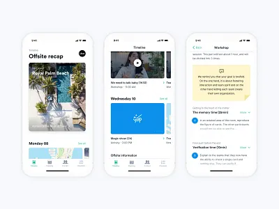 Offsite recap 🌁 activity android app information interface ios minimal offsite post it product timeline ui ux videos