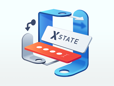 Construct Sturdy UIs with XState 3d code field gradient illustration password sketch state tag ui