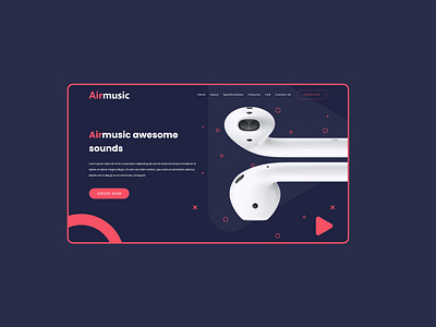 Airpod Landing Page airpoddesign design landing page landing page design landing page ui landingpage ui uidesign ux uxdesign webdesign website website design