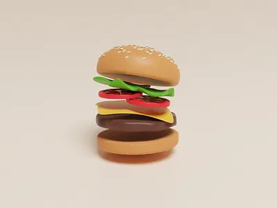 Burger 3d b3d blender blender3d depth hamburger movement practice seeds