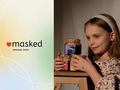 Masked - organic shop branding design illustration logo