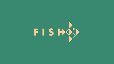 Moving Fish fish forward green icon illustration logo moving retro vintage yellow