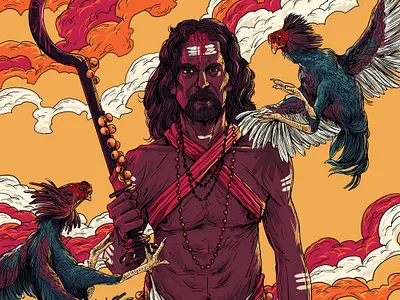 Velichappadu art folks illustration kerala people portrait