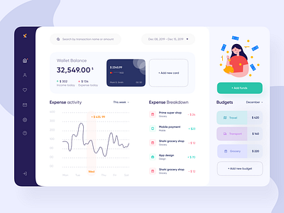 Personal Finance App Dashbaord UI app ui design appui budget dailyui dashboard dashboard app dashboard ui design designer finance landingpage landingpagedesign ui uidesign uidesigner uiux webapp webapp design webapplication webdesign