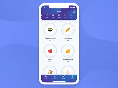 FitKiddo Mobile App - Nutrition android animation app boy clean design fitness flutter food girl health ios kids nutrition parents product training ui ux workout