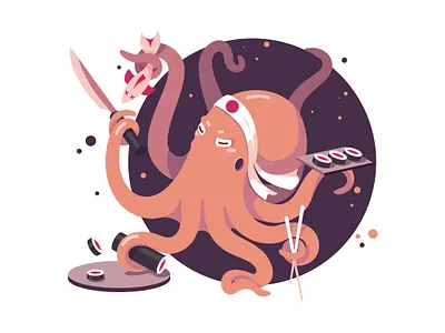octopus illustration cooking fish illustration octopus sushi roll