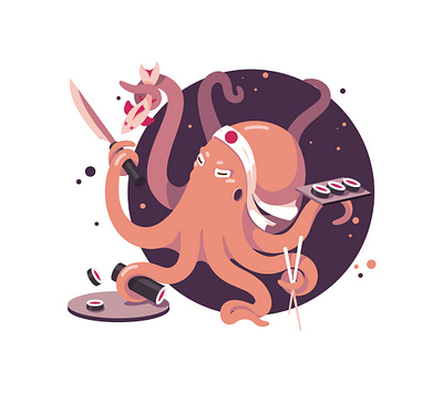 octopus illustration cooking fish illustration octopus sushi roll