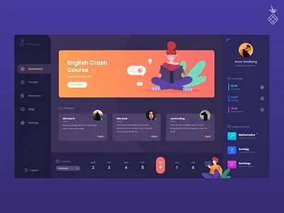Student Dashboard design dark dark ui dashboard dashboard ui design education edutech illustration illustrations school study studying ui ui ux uidesign uiux ux uxui web web app