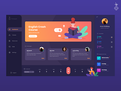 Student Dashboard design dark dark ui dashboard dashboard ui design education edutech illustration illustrations school study studying ui ui ux uidesign uiux ux uxui web web app