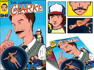 STRANGER HEROES_Mr Clarke comic comics cover digital digital illustration dustin eleven hero illustration mr clarke science teacher stranger things teacher