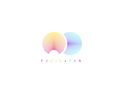 Pulse fan blue gradient icon illustration logo pulse rgb vector vibrant yellow