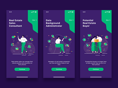 Guide page for real estate app app data design guide page illustration man real estate sketch ui