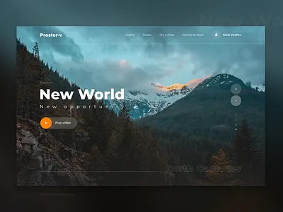 Explore a new world design explore homepage mountains nature promo site ui web website