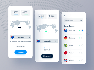 World VPN app design mobile app design uidesign uxdesign vpn app