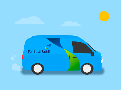 British Gas Vans illustration