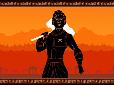 Nemesis God 2d art character concept design esports flat graphic design illustration vector