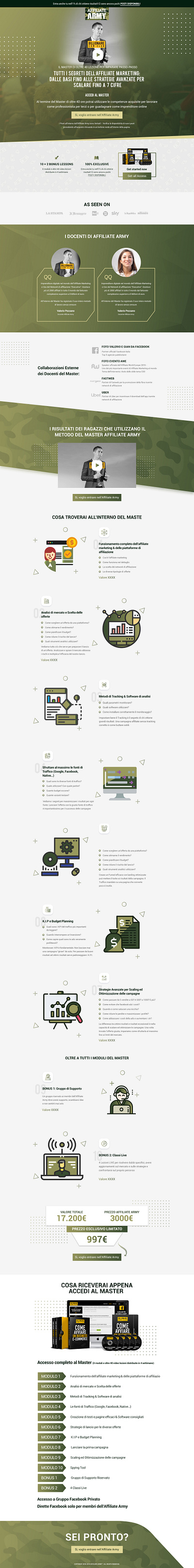 Affiliat Army - Unbounce UI page creative design flat illustration illustrator minimal motivational type typography uiux