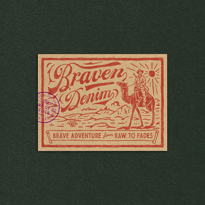 Braven Denim badge design branding denim denim design illustration vintage