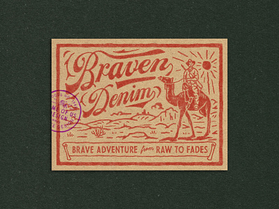 Braven Denim badge design branding denim denim design illustration vintage
