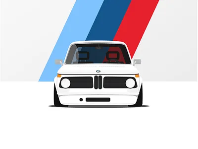 Bmw 2002 Touring TII bmw car design designs face illustration old old timer vector