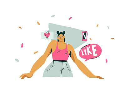 Influencer abstract adobe draw art cartoon design digital girl illustration illustrations influencer instagram ipad pro people people character vector