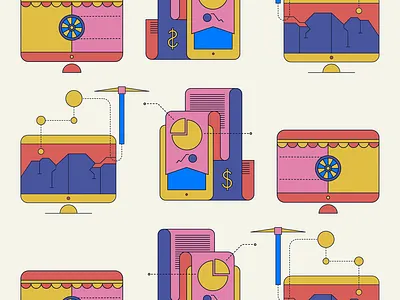 Crypto Illos | sfx 2019 bitcoin bold colors crypto crypto currency cryptocurrency dollar graphic design icon illo illustration money nikola obradovic nikola obradovic design ondsn print design ui vector webdesign