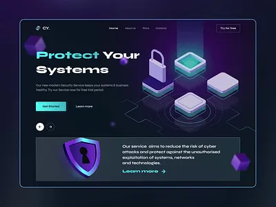 Cyber Security Landing Page Concept animation cyber security design digital safety landing page mvp ronas it security ui ux web web design web page web ui web user interface web ux website design website page