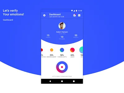 Dashboard android app dashboard emotions material design mobile app profile ui ux