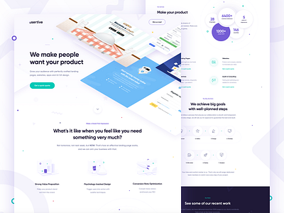 Usertive - Creative Conversion Experts artboard branding clean conversion creative debut desktop digital landing landingpage layout minimal sketch ui ux uxdesign webdesign website